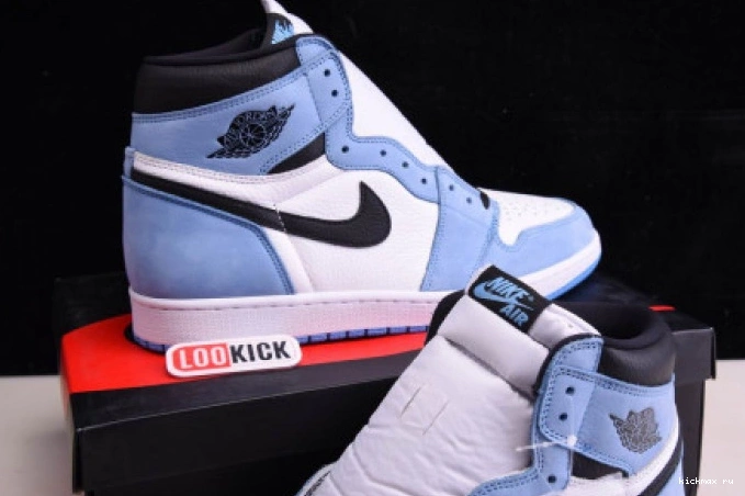 Rep MAX BLACK 1 UNIVERSITY JORDAN WHITE RETRO BLUE AIR HIGH 555088-134 0816